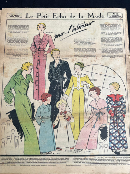 Fancy Dress Hats + Lingerie in 19th January 1936 French Le Petit Echo de la Mode
