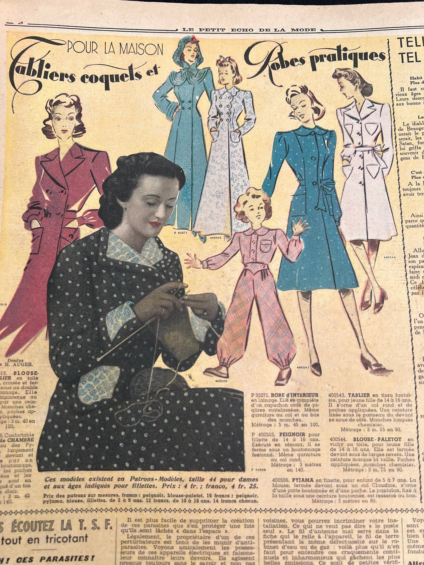 Post War Life in 12th January 1941 French Le Petit Echo de la Mode