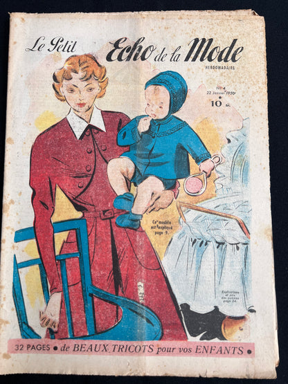 Hats + Handicrafts in 22nd January 1950 French Women's Paper Le Petit Echo de la Mode