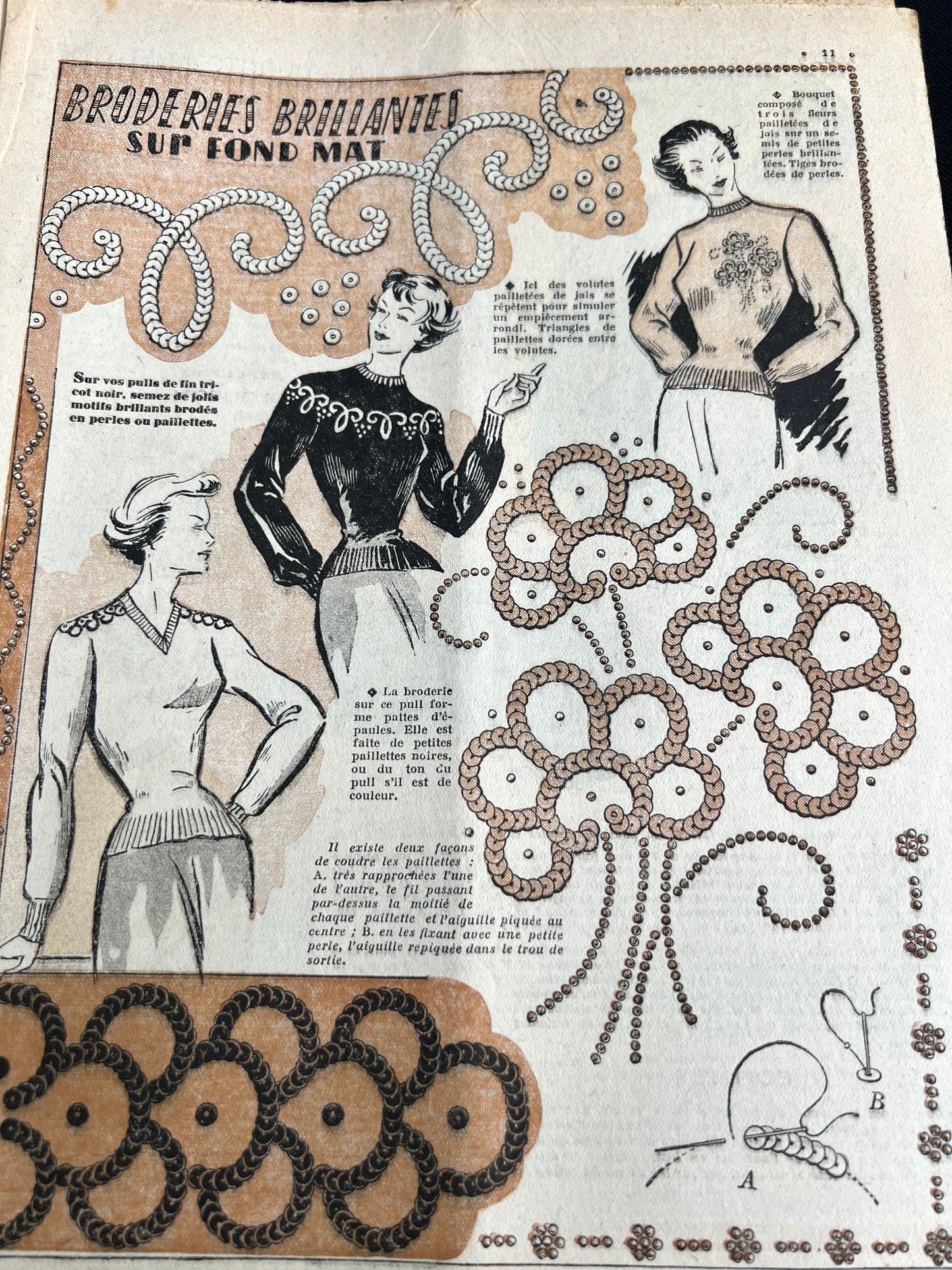 Hats + Handicrafts in 22nd January 1950 French Women's Paper Le Petit Echo de la Mode