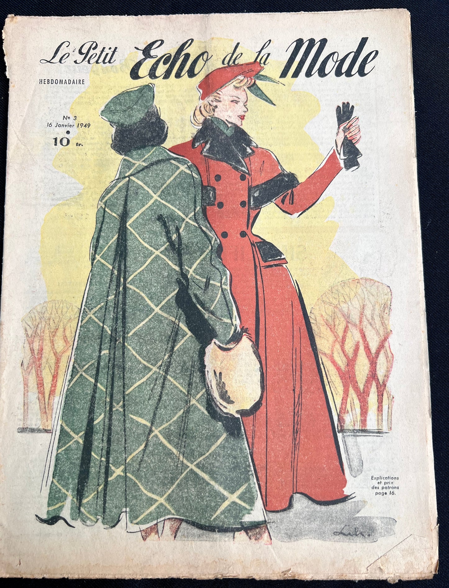 The New Look in 16th January 1949 French Women's Paper Le Petit Echo de la Mode