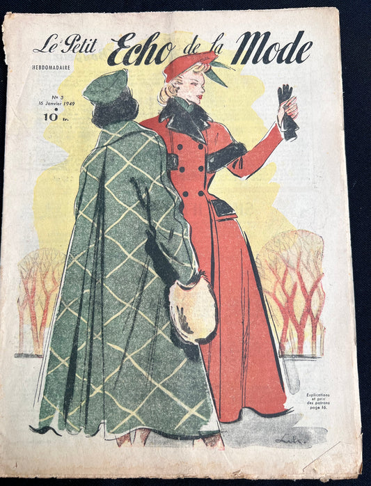 The New Look in 16th January 1949 French Women's Paper Le Petit Echo de la Mode