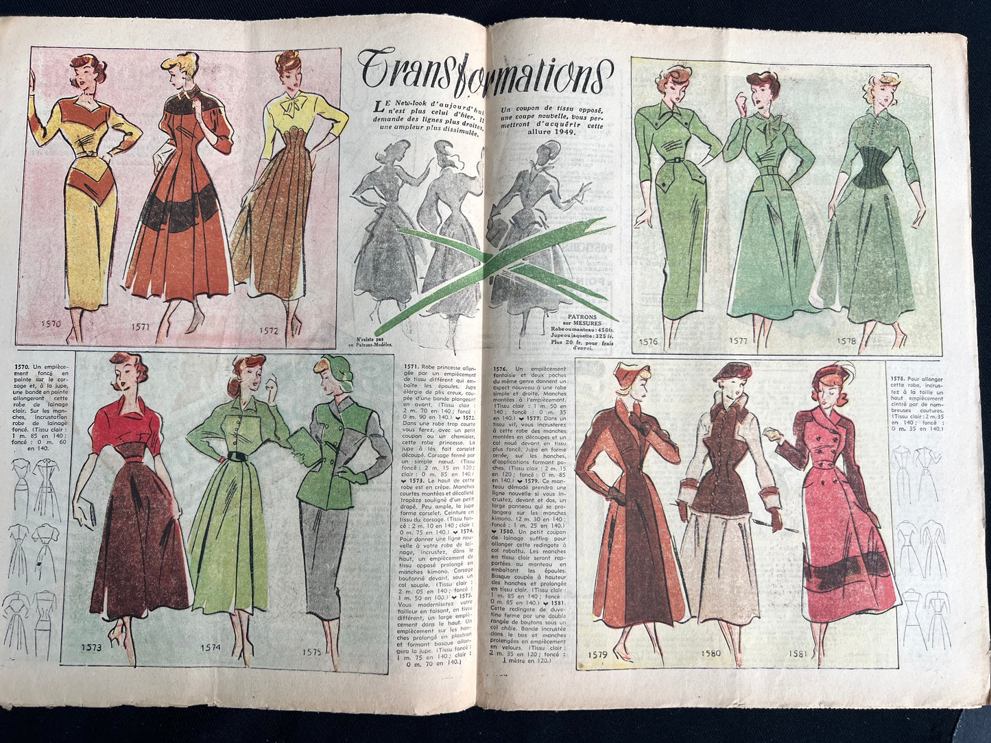 The New Look in 16th January 1949 French Women's Paper Le Petit Echo de la Mode