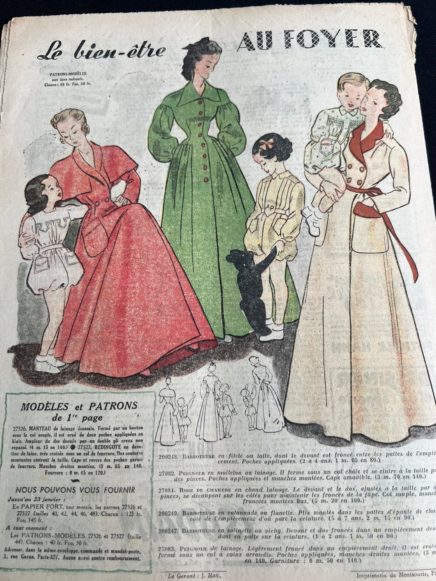 The New Look in 16th January 1949 French Women's Paper Le Petit Echo de la Mode