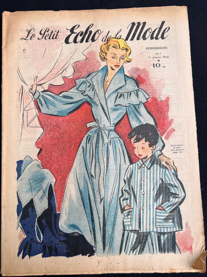 Corsets + Needlework in 1st January 1950 French Women's Paper Le Petit Echo de la Mode