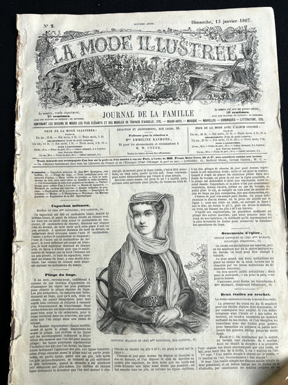 159 Years Old 13th January 1867 French Women's Paper La Mode Illustree