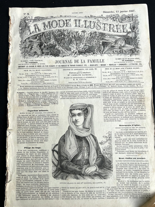 159 Years Old 13th January 1867 French Women's Paper La Mode Illustree