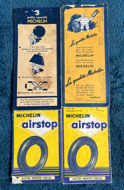 4 French 1940s Michelin Maps of West and Central France