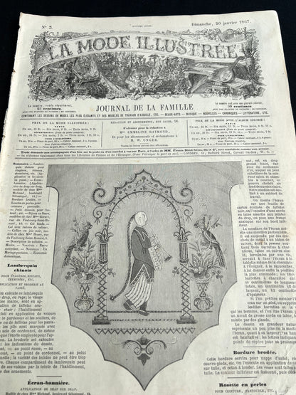 Accessories and Handicrafts from 159 Years Ago in 20th January 1867 French Women's Paper La Mode Illustree