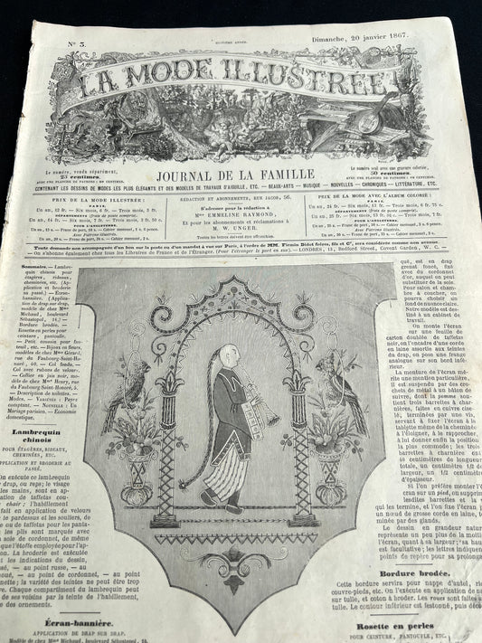 Accessories and Handicrafts from 159 Years Ago in 20th January 1867 French Women's Paper La Mode Illustree