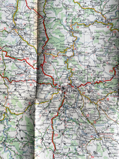 4 French 1940s Michelin Maps of West and Central France