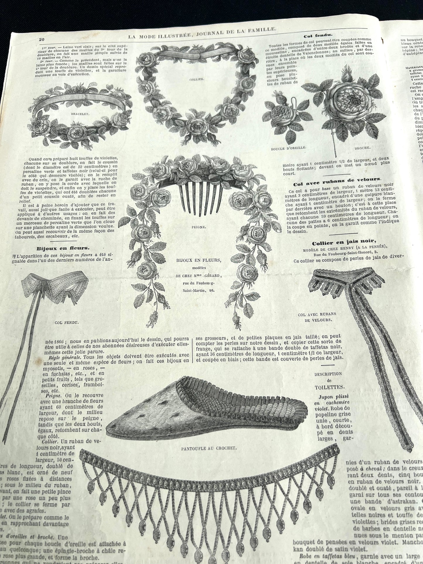Accessories and Handicrafts from 159 Years Ago in 20th January 1867 French Women's Paper La Mode Illustree