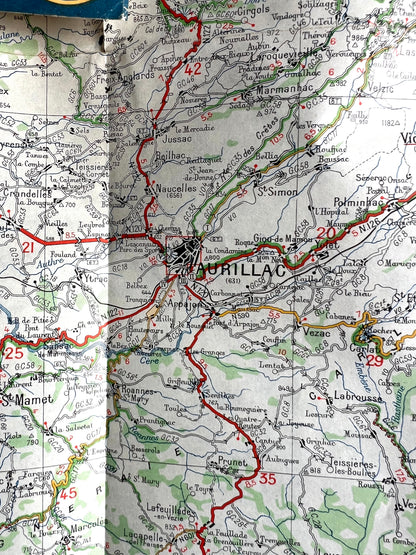 4 French 1940s Michelin Maps of West and Central France