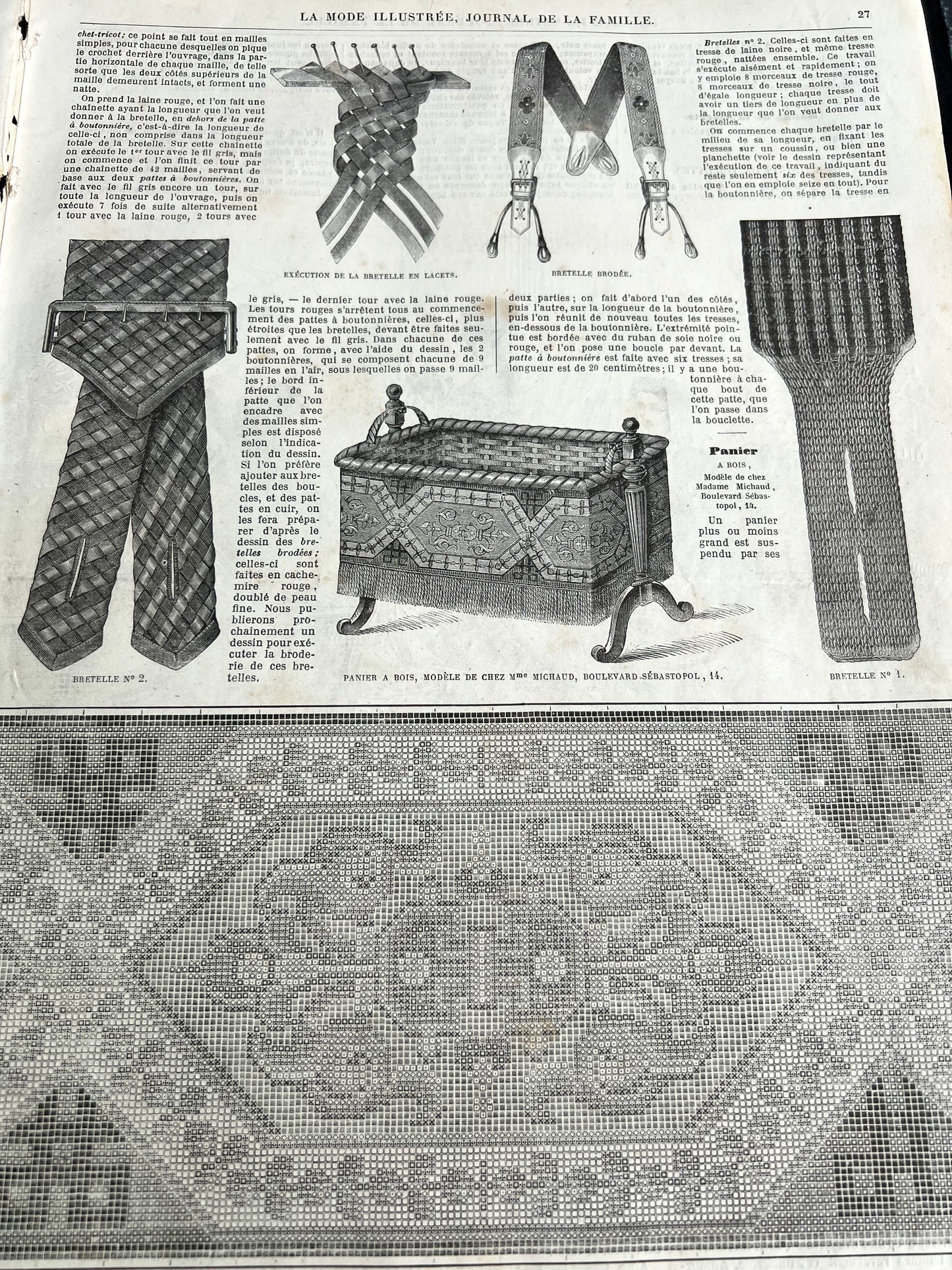 The Evenings Entertainment on 27th January 1867 French Women's Paper La Mode Illustree