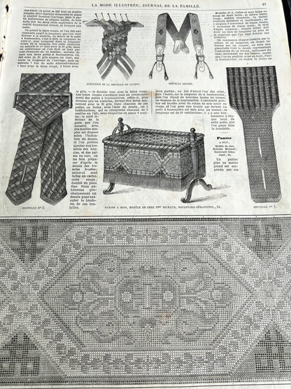 The Evenings Entertainment on 27th January 1867 French Women's Paper La Mode Illustree