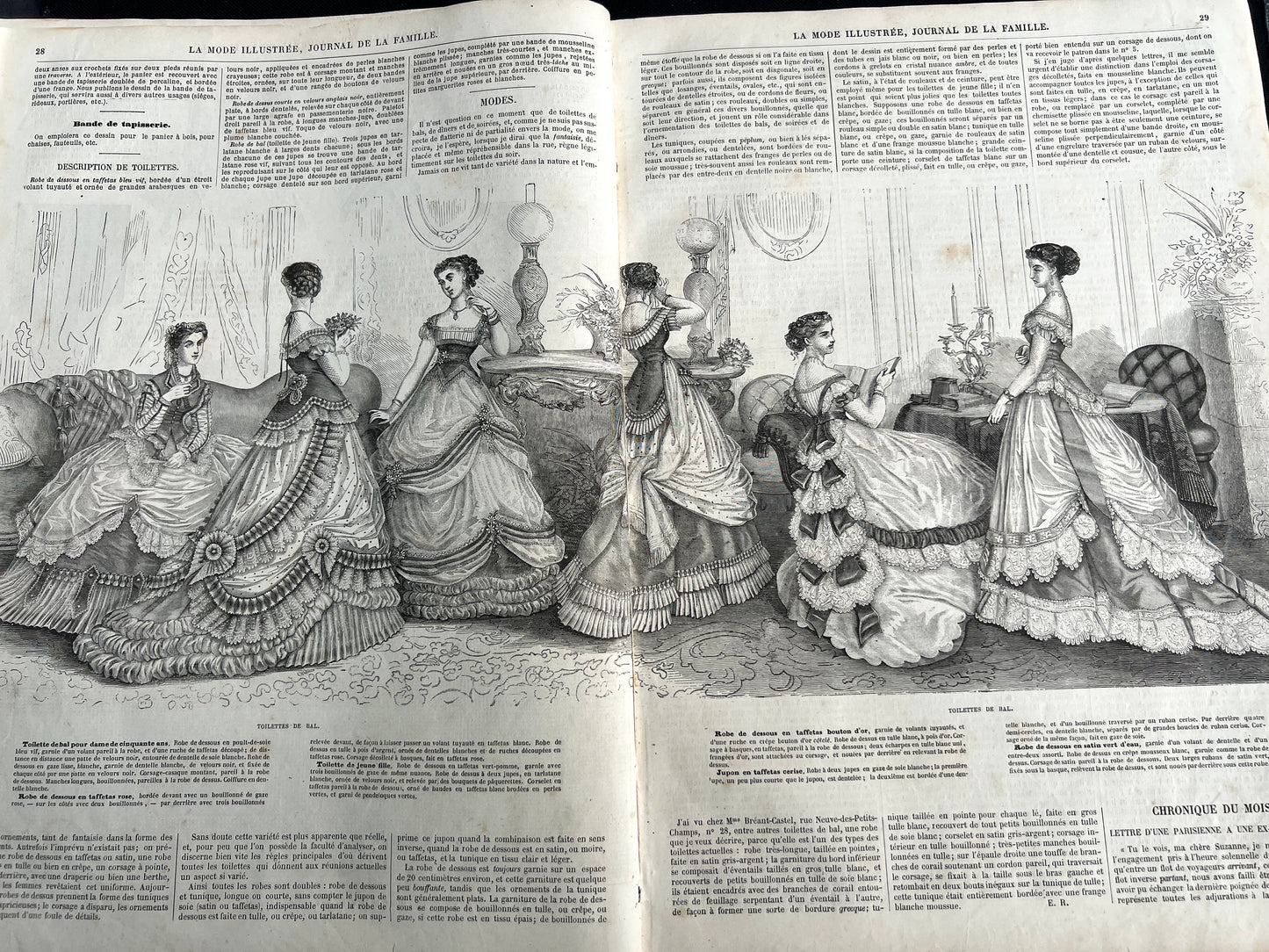 The Evenings Entertainment on 27th January 1867 French Women's Paper La Mode Illustree