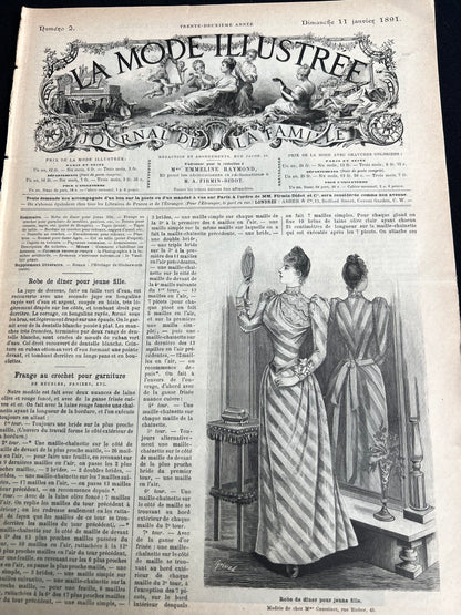 Self Reflection in 11th January 1891 French Women's Paper La Mode Illustree