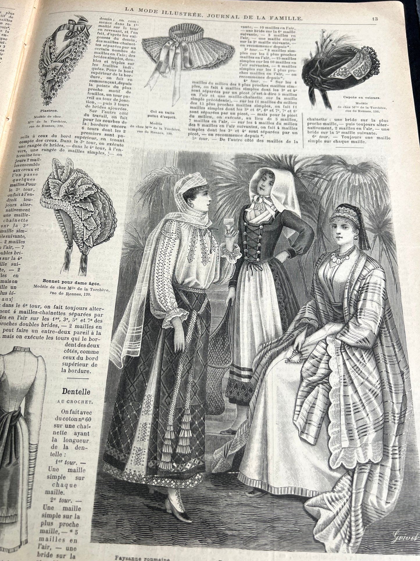 Self Reflection in 11th January 1891 French Women's Paper La Mode Illustree