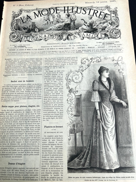 Stunningly Complicated Outfits in 18th January 1891 French Women's Paper La Mode Illustree