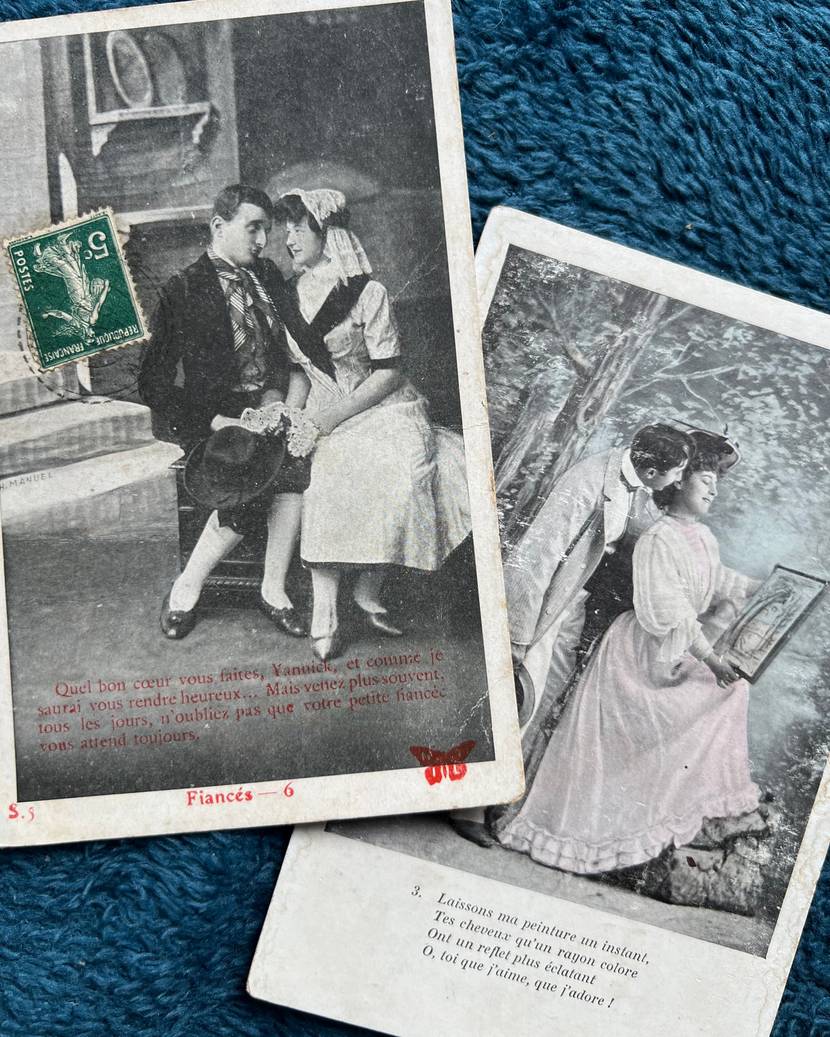 6 Inventivally Romantic Early C20th French Postcards