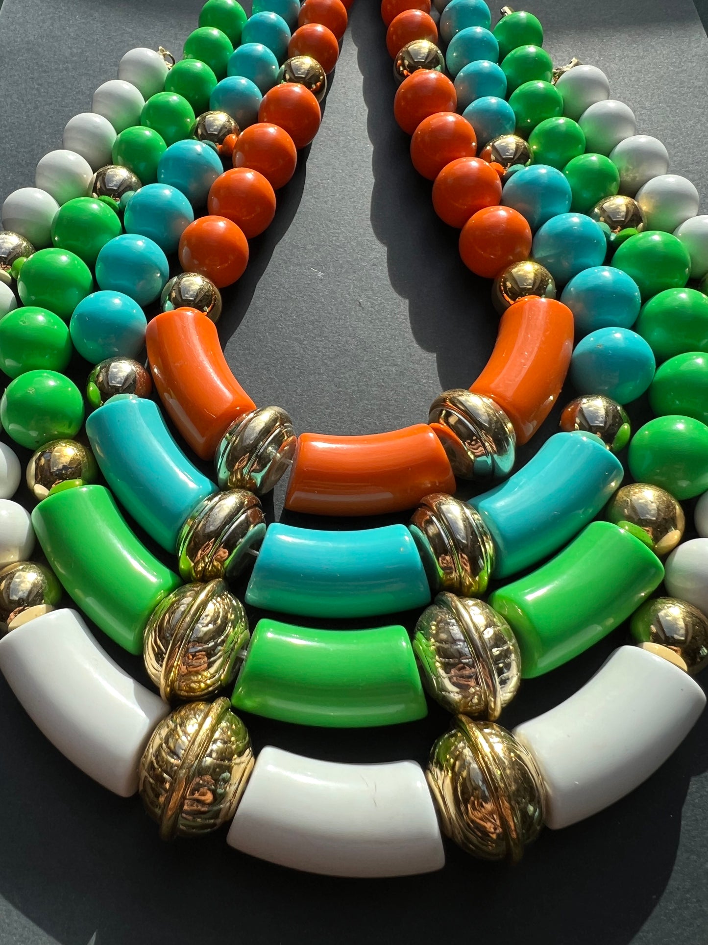 Big Vibrant Chunky 1970s Necklaces - Choice of Colours