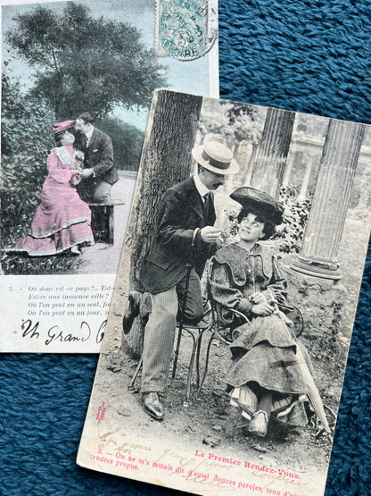 6 Dramatically Romantic Early C20th French Postcards