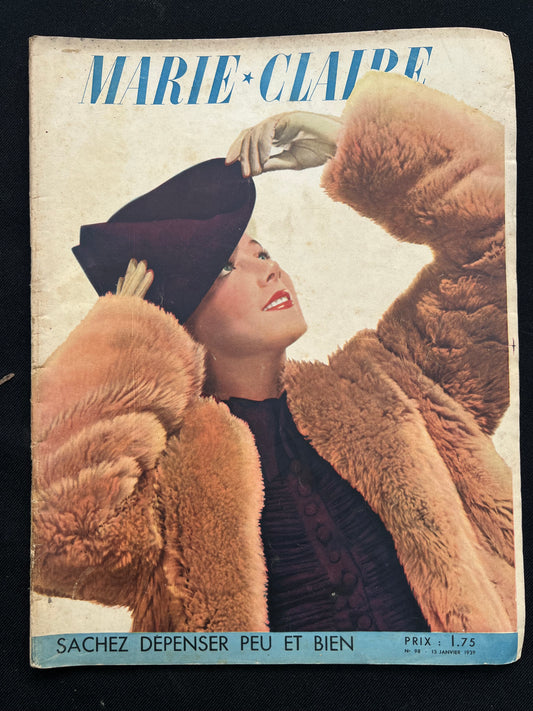 Ice Skater Sonja Heine in 13th January 1939 French MARIE CLAIRE