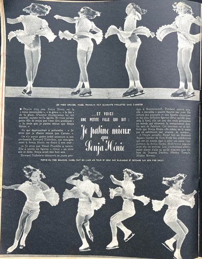Ice Skater Sonja Heine in 13th January 1939 French MARIE CLAIRE