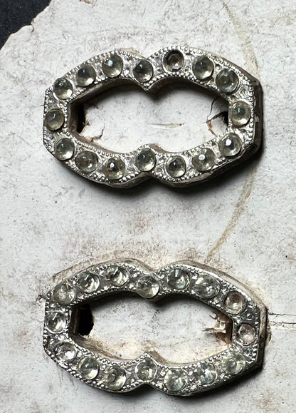 1930s Made in Czecho-Slovakia Card of 12  Hair Clips that Need Some Crystals Replacing - 2 Designs