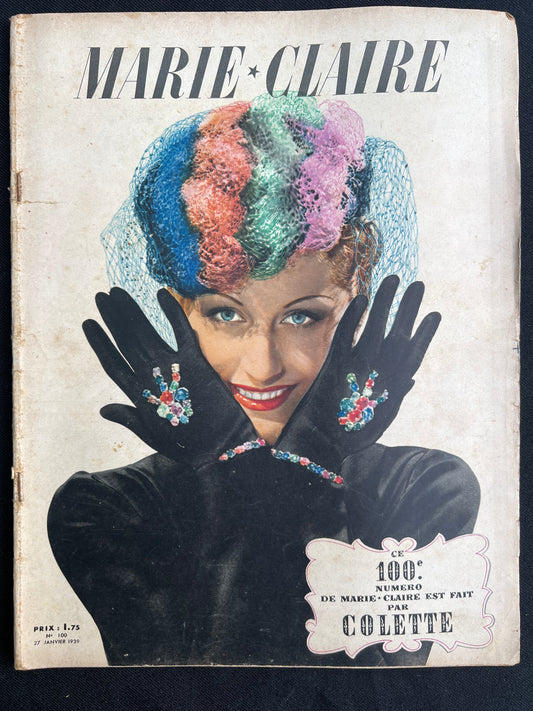 100th Edition of French MARIE CLAIRE featuring Colette 27th January 1939