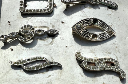 12 Different 1930s Made in CzechoSlovakia Hair Clips that Need Some Crystals Replacing