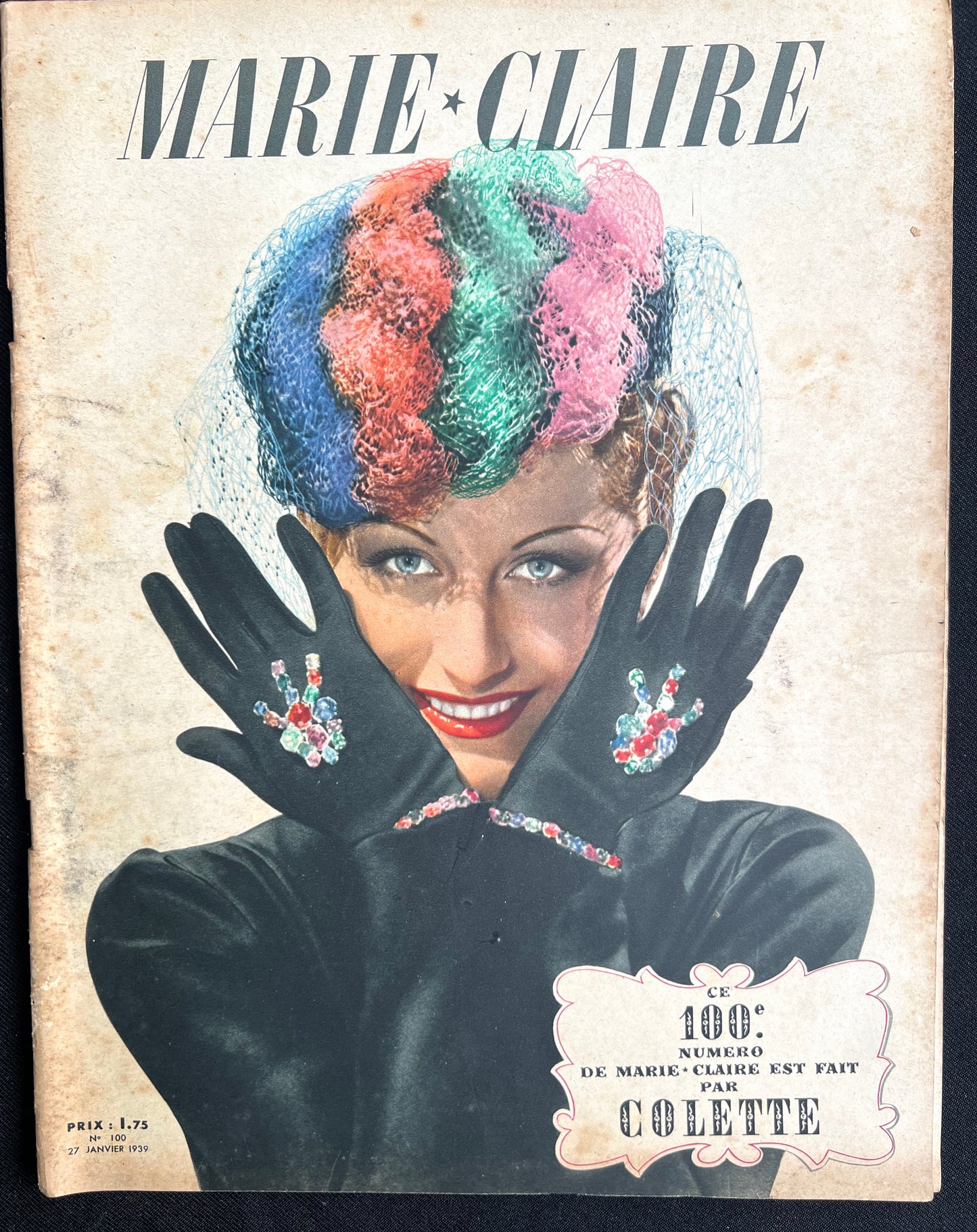 100th Edition of French MARIE CLAIRE featuring Colette 27th January 1939
