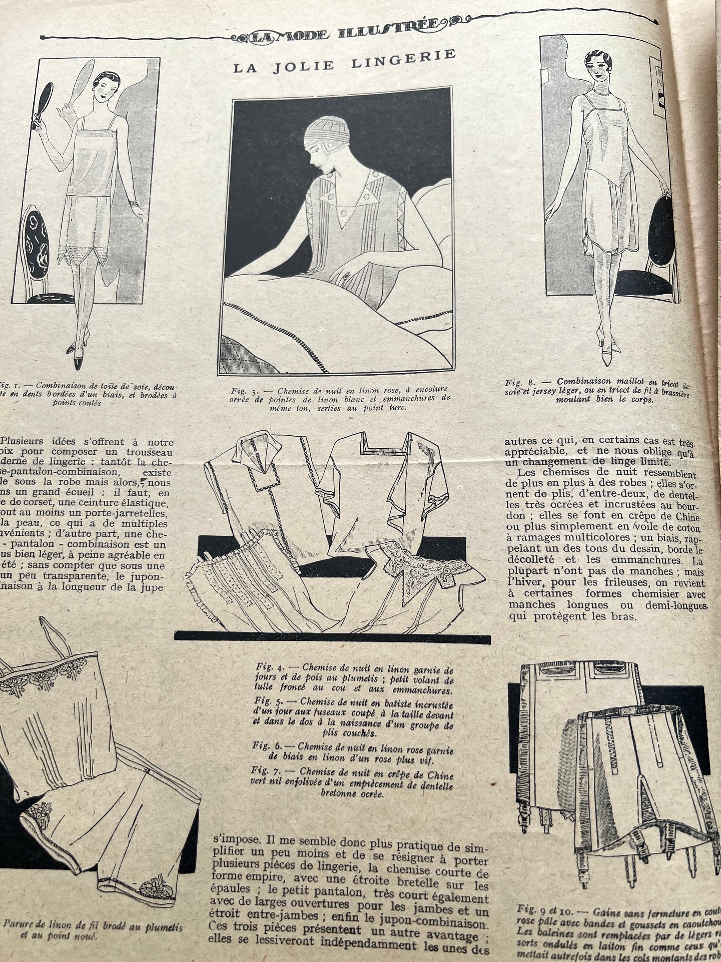 Party Clothes + Lingerie in 27th January 1929 French Fashion Paper La Mode Illustree