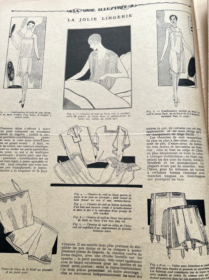 Party Clothes + Lingerie in 27th January 1929 French Fashion Paper La Mode Illustree