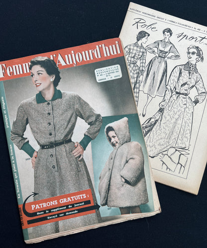 2nd January 1954 French Women's Magazine Femmes d'Aujourd'hui with Pattern