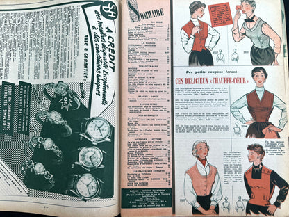 2nd January 1954 French Women's Magazine Femmes d'Aujourd'hui with Pattern