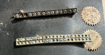 Sample Sheet of 6 1930s Hair Clips that Need Some Crystals Replacing