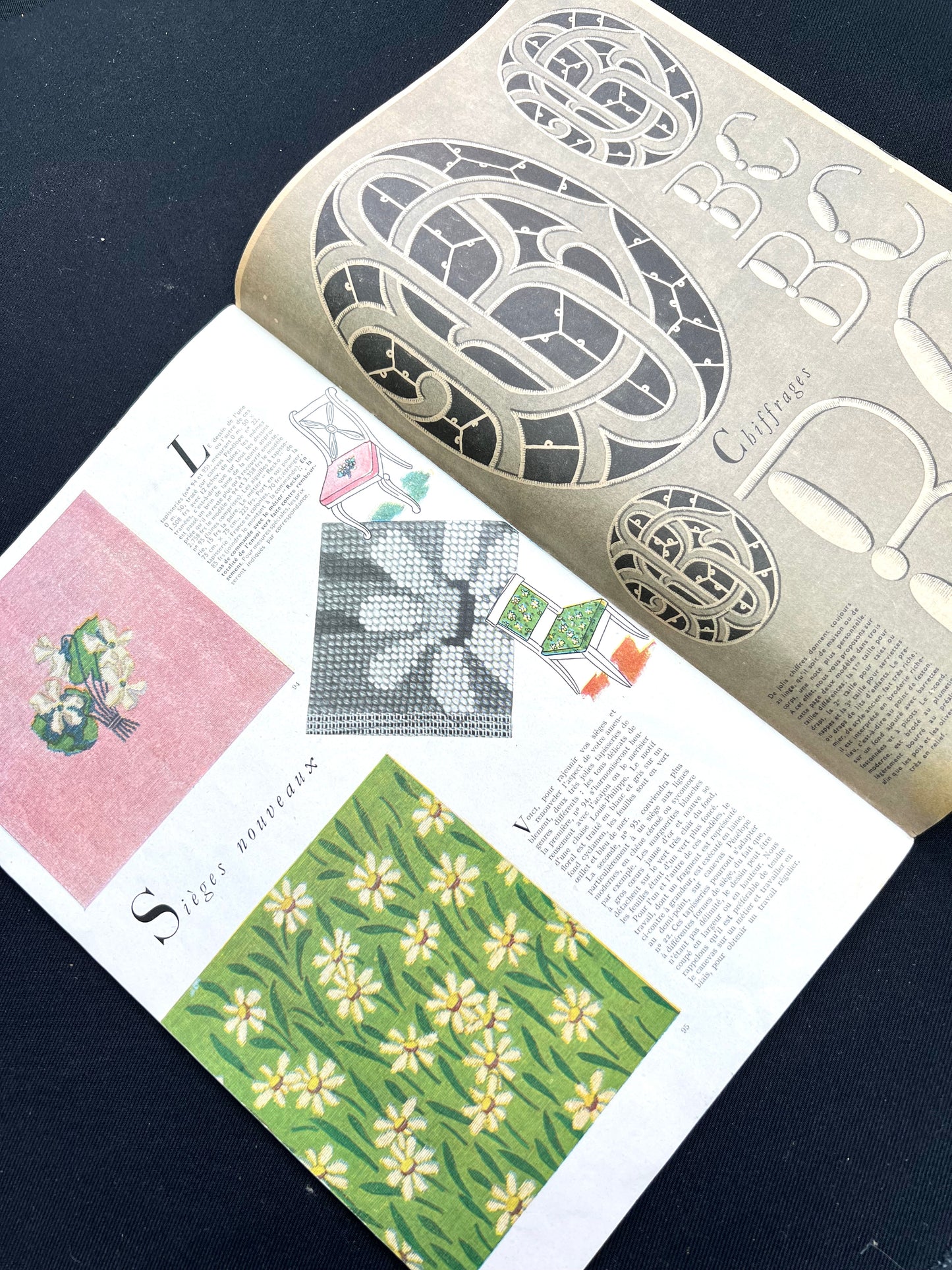 DEMACHY-PATRON Illustration on Cover of January 1950 French  Modes & Travaux incl Dress Pattern + Designer Wedding Dresses