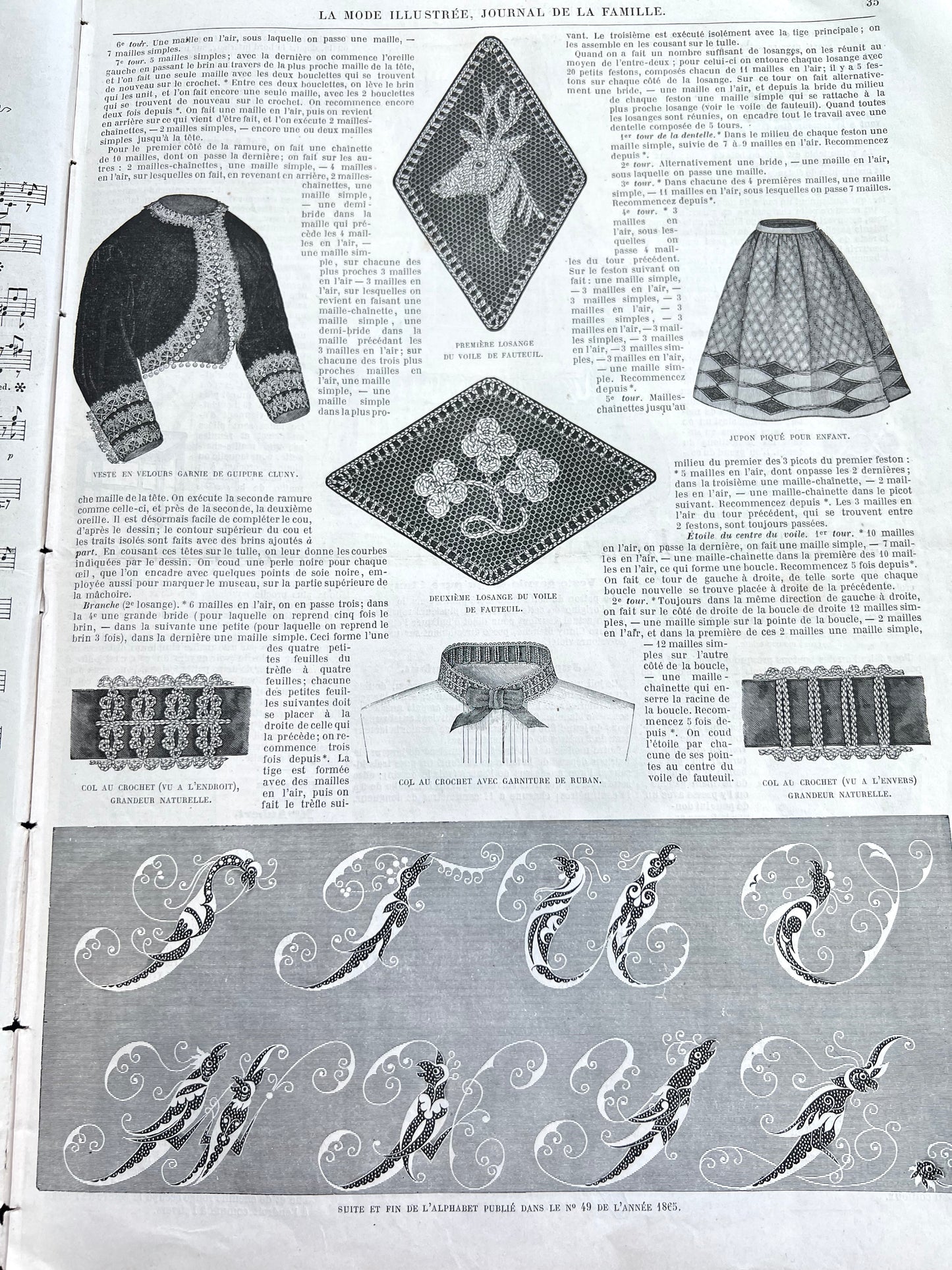 Crochet + Fashion Accessories 160 Years ago in 28th January 1866 French Women's Paper La Mode Illustree