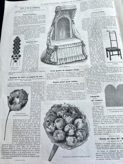 Crochet + Fashion Accessories 160 Years ago in 28th January 1866 French Women's Paper La Mode Illustree