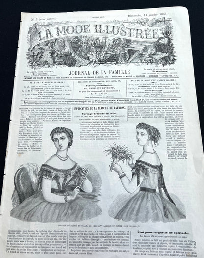 Fascinating Fashions 160 Years ago in 14th January 1866 French Women's Paper La Mode Illustree