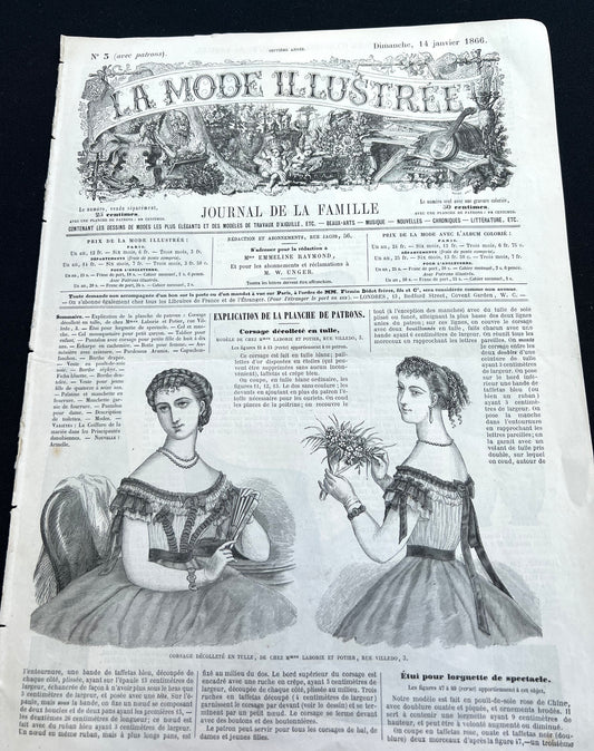 Fascinating Fashions 160 Years ago in 14th January 1866 French Women's Paper La Mode Illustree