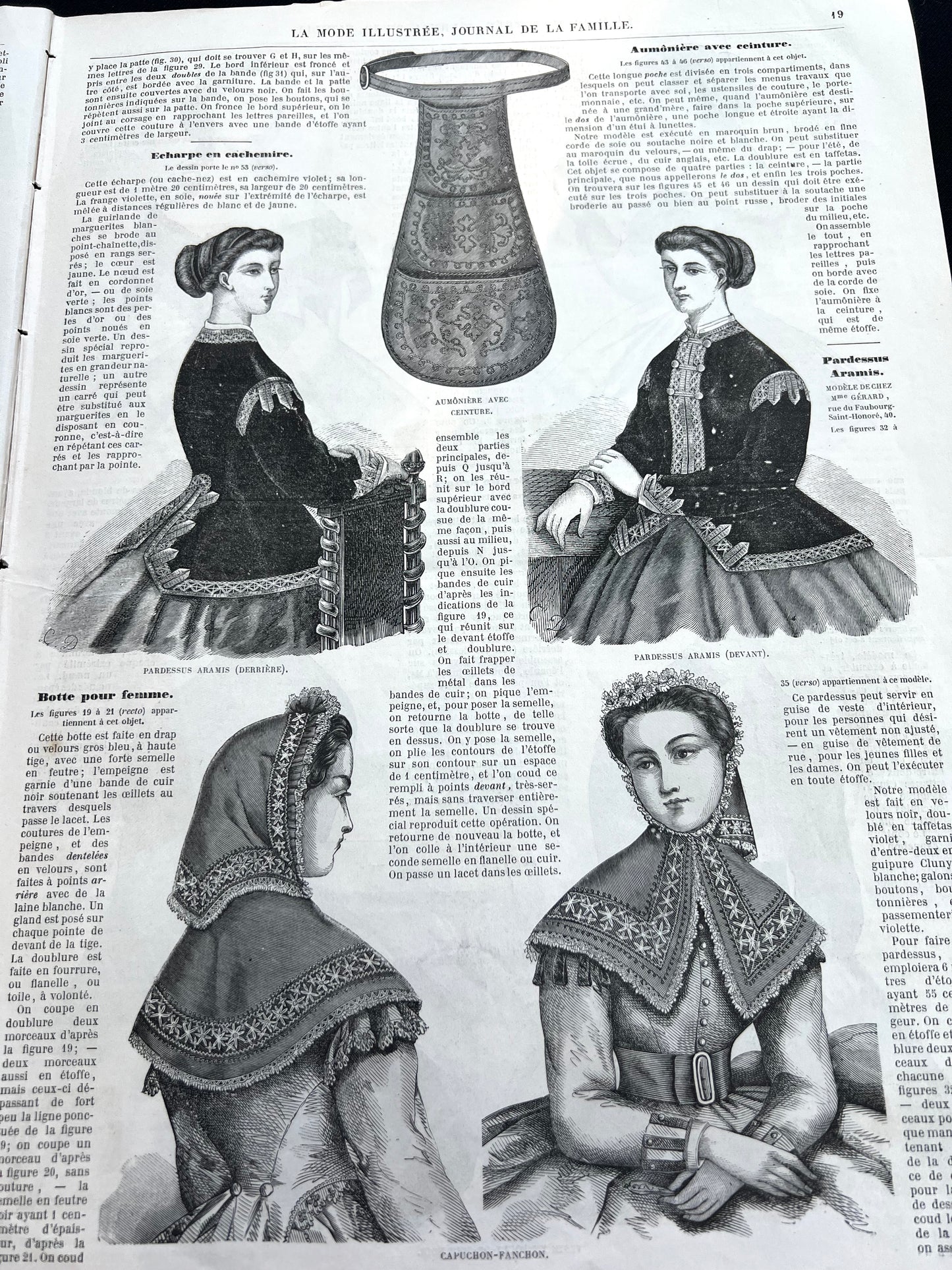 Fascinating Fashions 160 Years ago in 14th January 1866 French Women's Paper La Mode Illustree