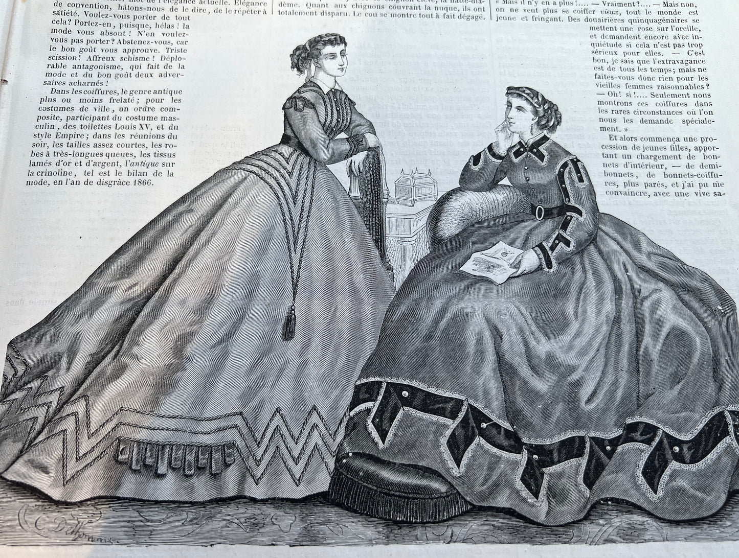 Crochet, Tapestry, Interiors and Fashion 160 Years ago in 7th January 1866 French Women's Paper La Mode Illustree