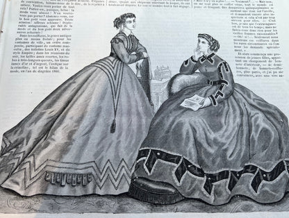 Crochet, Tapestry, Interiors and Fashion 160 Years ago in 7th January 1866 French Women's Paper La Mode Illustree