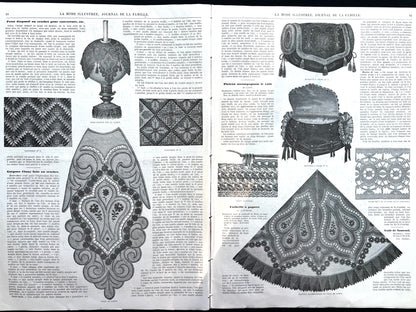 Crochet, Tapestry, Interiors and Fashion 160 Years ago in 7th January 1866 French Women's Paper La Mode Illustree