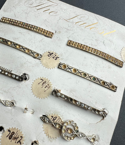 12 Deco 1930s Made in CzechoSlovakia Hair Clips that Need Some Crystals Replacing - 6 Different Designs