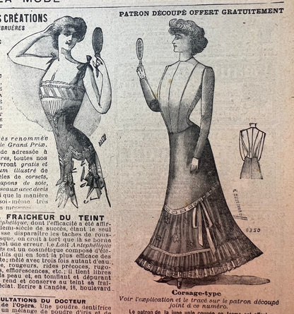 At The Flower Market on 12th January 1902,  124 years ago, French Le Petit Echo de la Mode