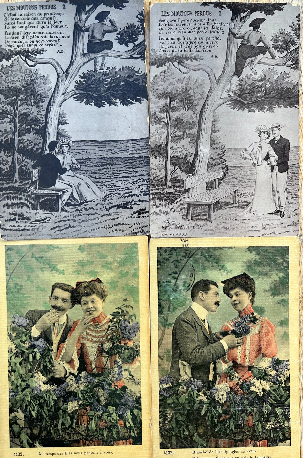 7 Early C20th Romantic French Postcards