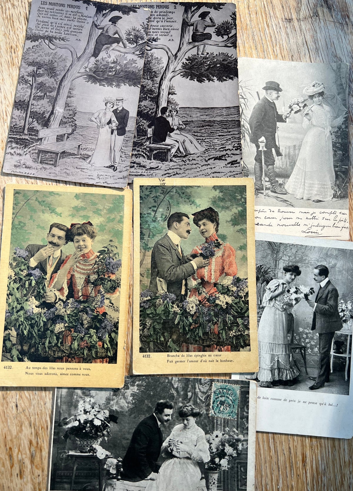 7 Early C20th Romantic French Postcards